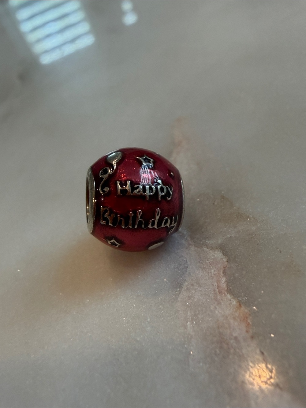 Happy Birthday Enamel Charm Bead